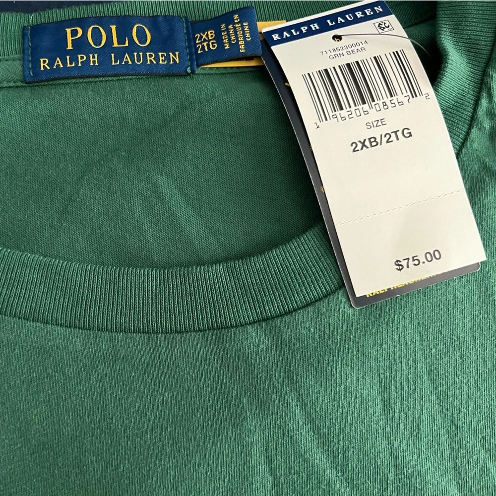 Polo by Ralph Lauren Mens Polo Bear short sleeve tee. New with tags, green, 2XB - Picture 3 of 3